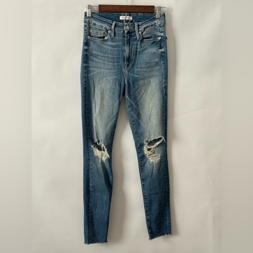 Good American Good Waist Skinny Jeans Jeggings
Distressed Size 0/25 Medium Wash